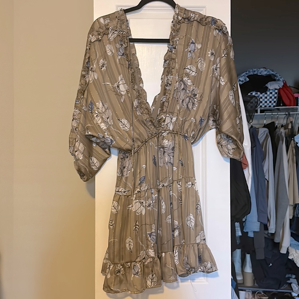 Vici gold floral mini dress